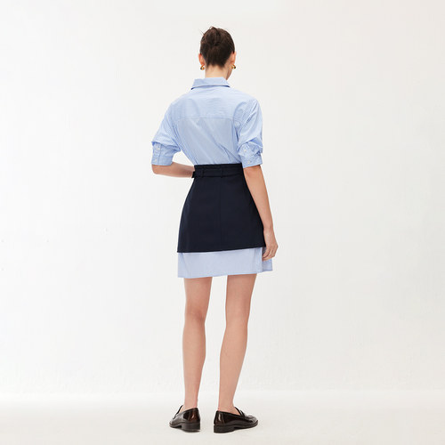 【两件套】ONLY2026春季新款裙子显瘦剪裁不规则裙摆衬衫连衣裙女 - 图3