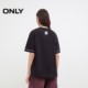 ONLY dropped shoulder loose round neck printed cotton T-shirt