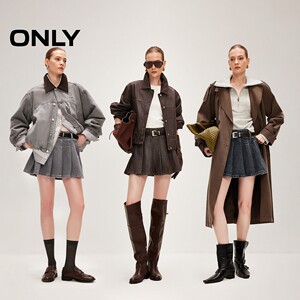 ONLY2026春季新款防走光内衬辣妹风A字牛仔短裙百褶裙半身裙女