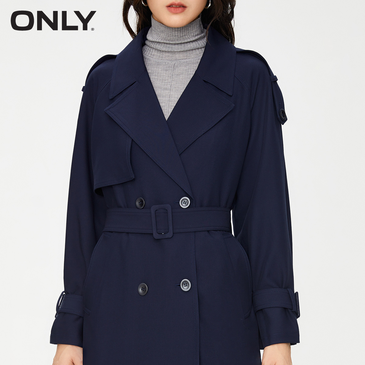 两色可选【ONLY】通勤风时尚长款风衣