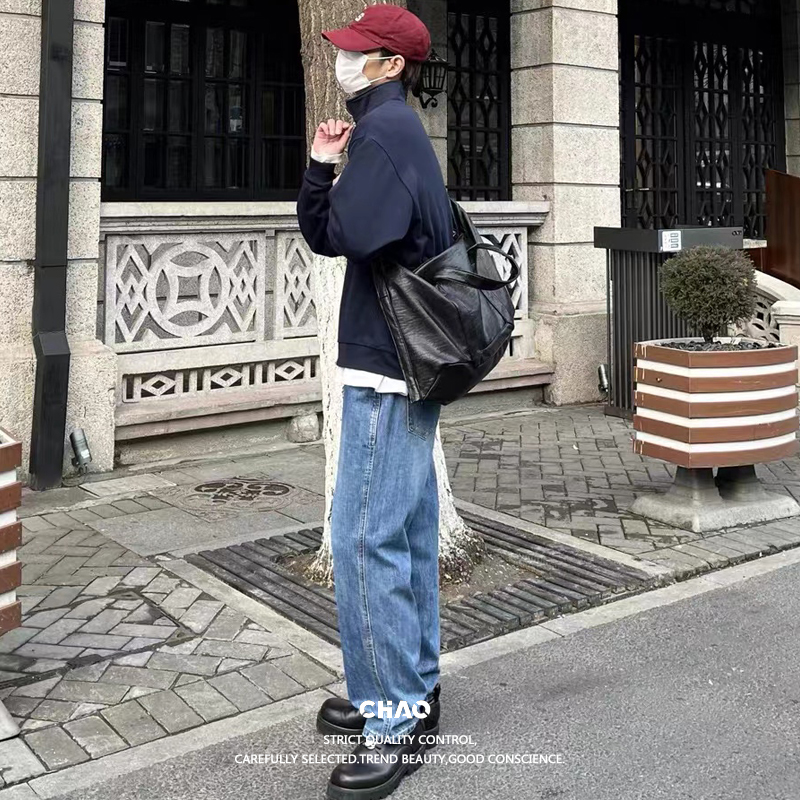 韩国ins风小众潮牌男包皮质大包多功能单肩斜挎包潮手提包健身包,淘宝优惠券,粉丝福利购,淘宝优惠卷