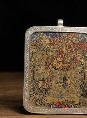 手绘青海随身吊坠小唐卡