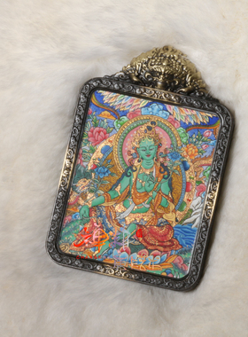 热贡随身纯手绘微唐吊坠