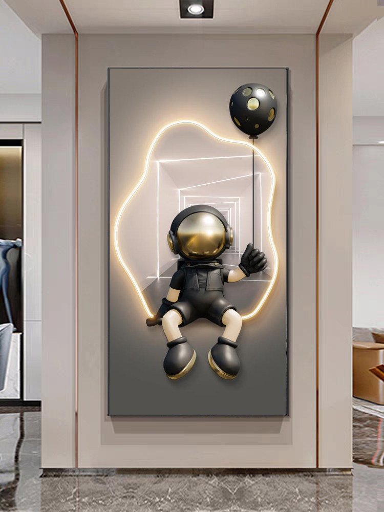 玄关画【光影潮牌熊 宇航员】现代客厅画 沙发背景墙卧室自粘贴画,淘宝优惠券,粉丝福利购,淘宝优惠卷