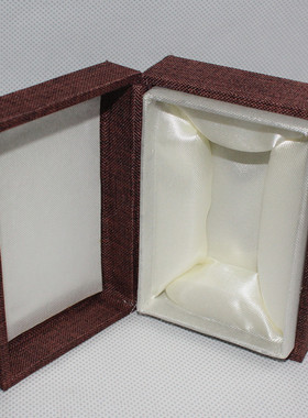 咖啡色麻布印章锦盒可定制首饰品盒瓷器包装礼品盒寿山石料印章盒