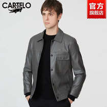 Crocodile Men Plus Suede Thickened Leather Coat 2022 Autumn Winter Turned Collar Jacket Flight Jacket Fashion 100 Hitch Locomotive Suit