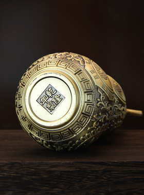 全黄铜压铸八卦镇宅葫芦开口开盖大号空心宝葫芦铜器摆件