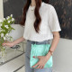 ເສື້ອຍືດແຂນສັ້ນແບບຝຣັ່ງ chic ແບບຮົງກົງ pleated ສໍາລັບແມ່ຍິງ summer