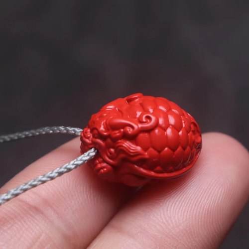 天然朱砂红砂龙龟貔貅侧挂吊坠金刚星月菩提手串长串diy文玩配饰 - 图0