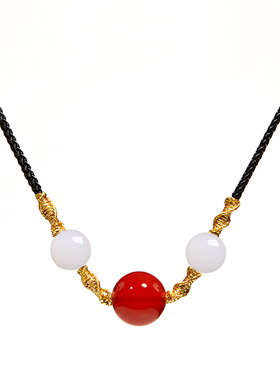 红玛瑙手链编织女天然水晶