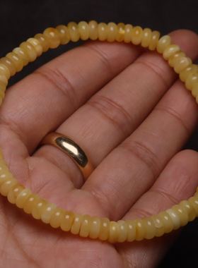 天然俄料蜜蜡隔片隔珠单圈手串