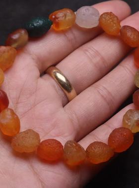 天然阿拉善玛瑙戈壁原石手链手串