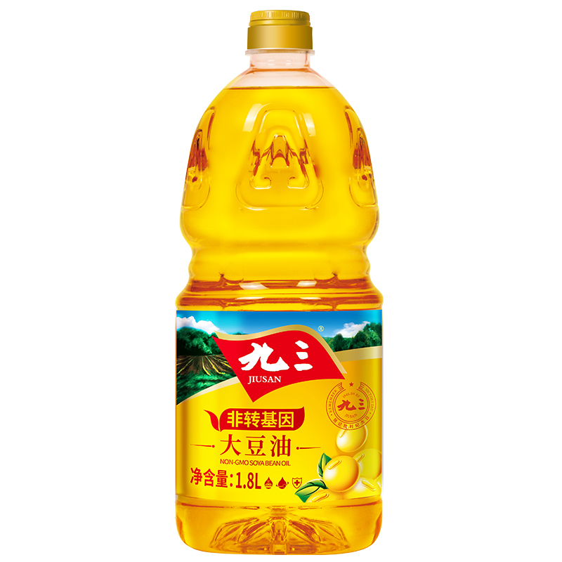 【包邮】九三非转基因基因一级大豆油1.8L*6食用油家庭囤货装 - 图0