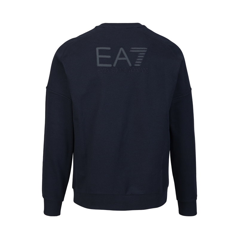 Armani阿玛尼EA7男士2025秋季新款美式休闲全棉宽松圆领套头卫衣 - 图2