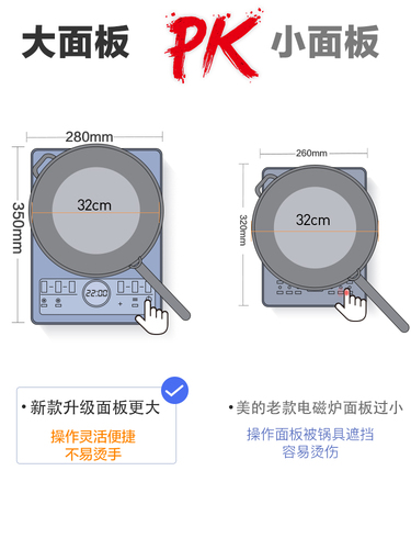 美的电磁炉家用小型大功率节能电池炉炒菜锅一体全套官方旗舰正品