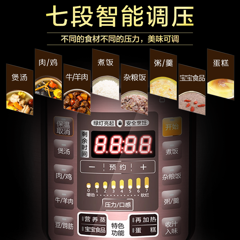 美的佛山专卖店美的电压力锅智能电高压锅饭煲家用1双胆23-4正品5-6人2