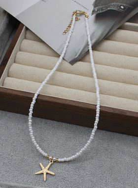 彩色串珠项链女多巴胺颈链