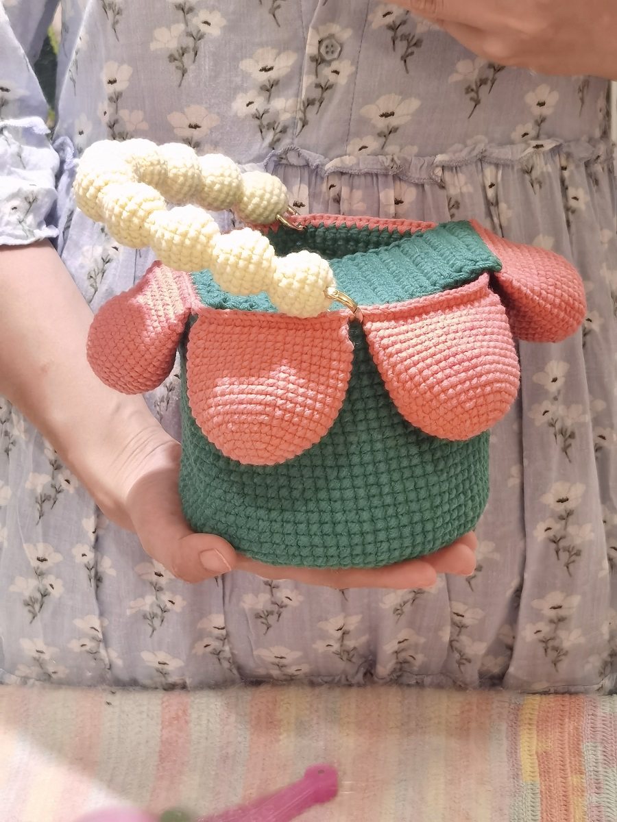 Stuuuly手工diy水桶花朵包编织材料包毛线手提自制成品送女友礼物,淘宝优惠券,粉丝福利购,淘宝优惠卷