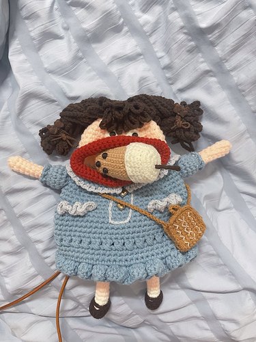 Stuuuly香肠嘴手机包手工diy编织材料包毛线钩针大嘴包小晓晗成品 - 图1