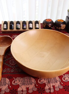 spa净洗手礼盆美容院瑜伽洗手礼盆按摩专用欢迎仪式圆形竹制水勺