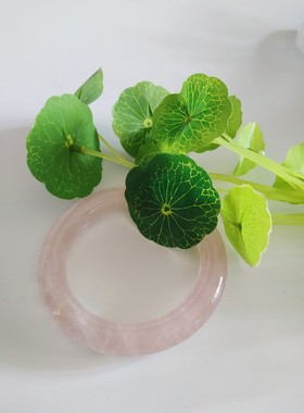 天然粉水晶莫桑比克星光粉手镯