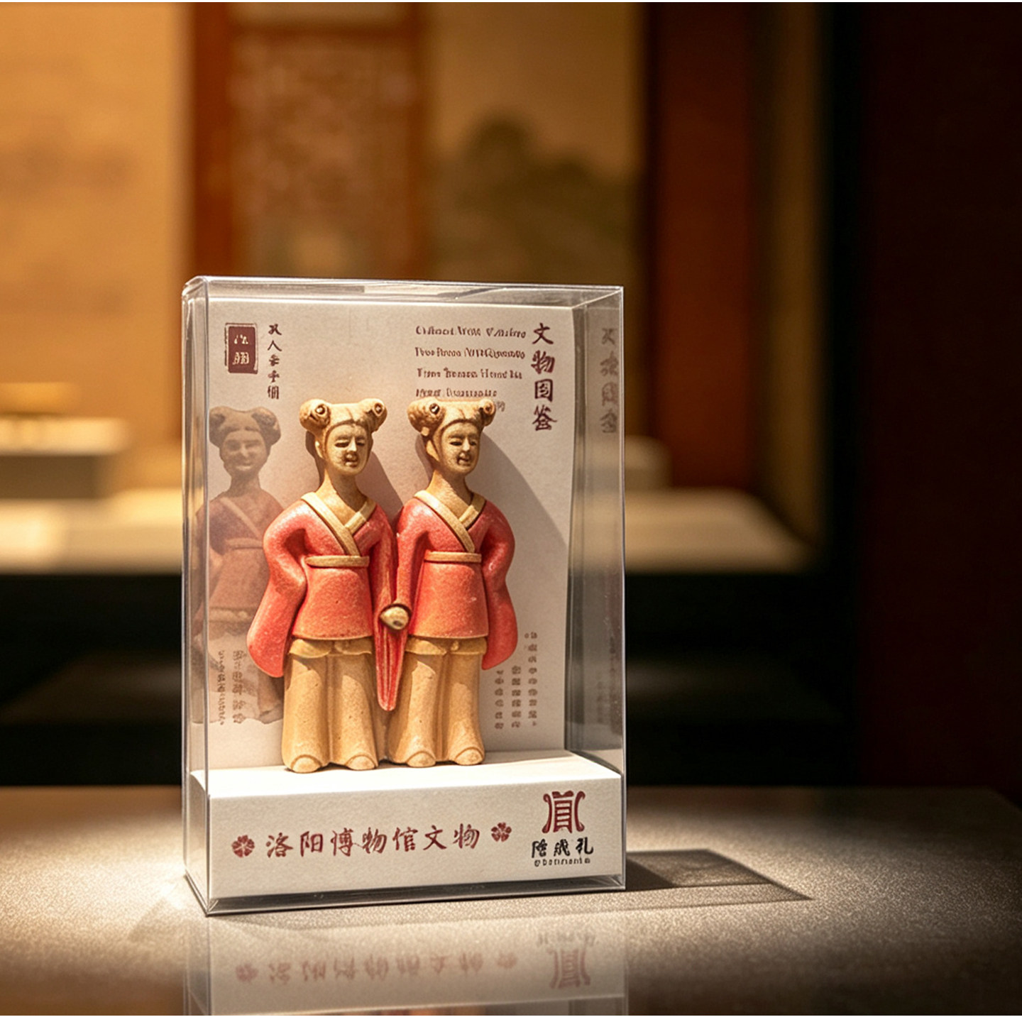 河南洛阳博物馆牵手姐妹花俑冰箱贴磁吸旅游文创纪念品伴手礼送人