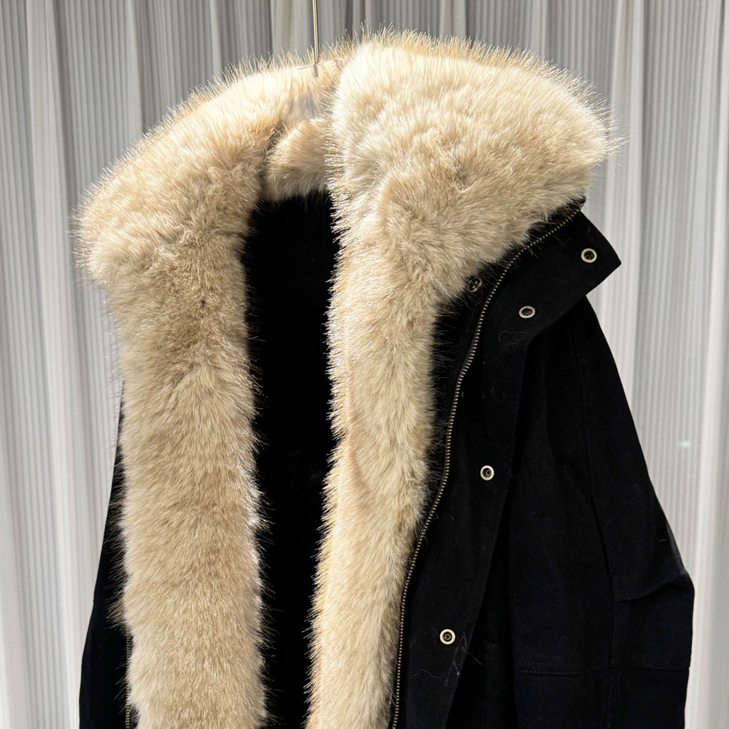 0MB.欧洲站新品南油高端美式派克毛毛大衣加厚工装中长款夹克棉服 - 图2