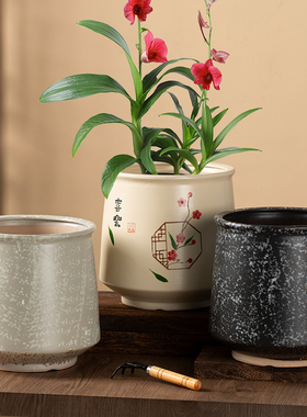 北美冬青花客厅花盆栽盆艺术现代简约中国风陶瓷花盆个性室内花盆