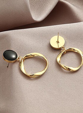 圈圈耳环耳夹2021年潮女轻奢韩国