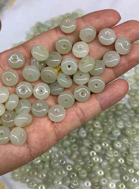 和田玉小平安扣尺寸:10x6mm DIY配饰扣子配件配饰散珠子女款手链