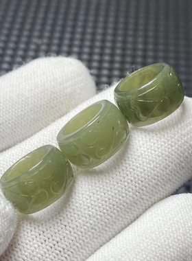 和田玉吊坠批发玉石跑环青海料项链吊坠雕刻尺寸约9*15mm内径10mm