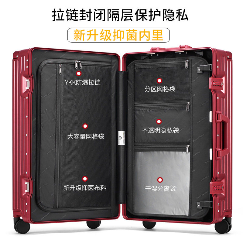 金登仕红色结婚陪嫁新娘女皮箱子 金登仕箱包旅行箱