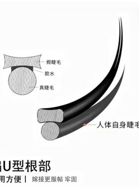 空气扁毛哑光双毛尖水貂毛睫毛
