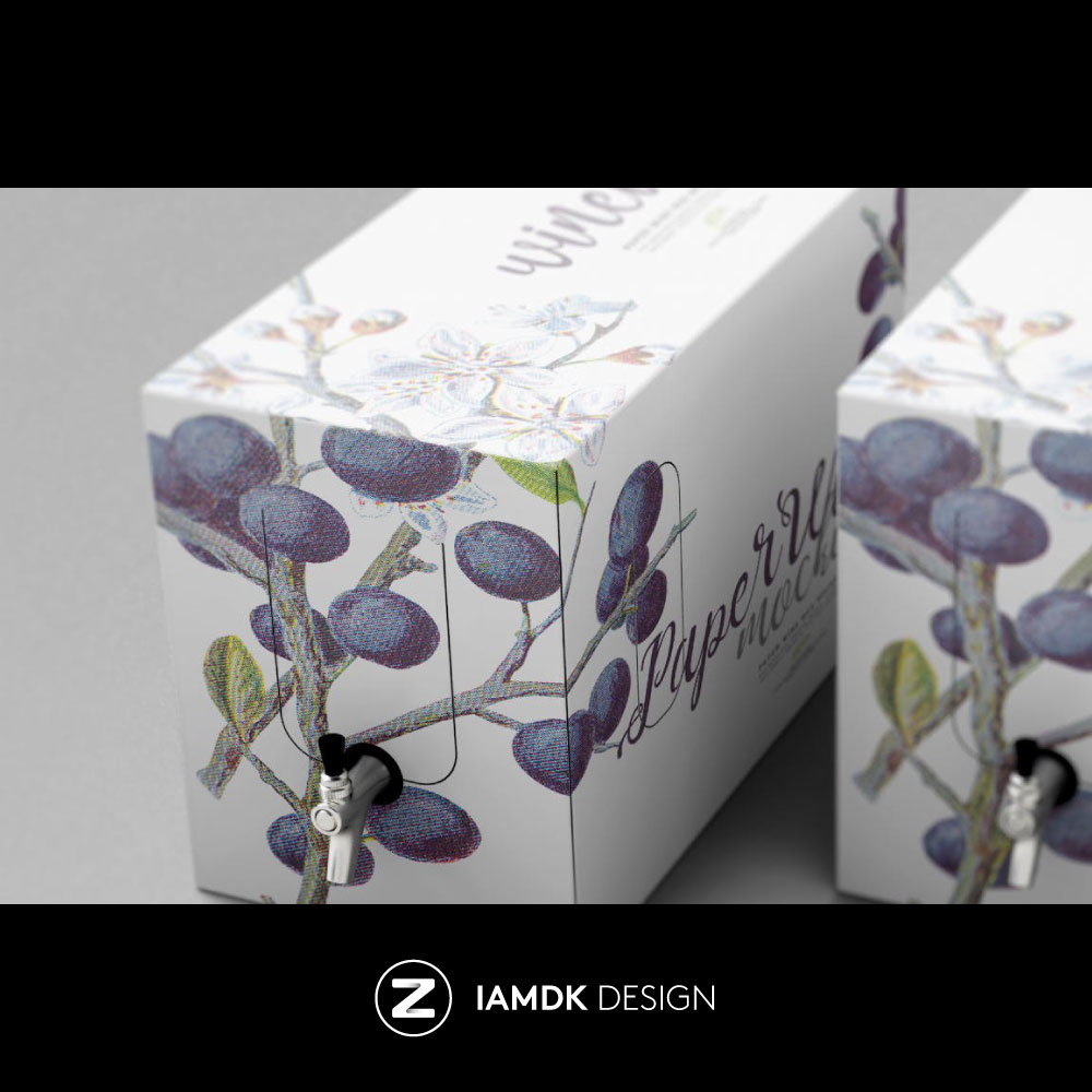 Paper Wine Box Mockup 纸质酒盒外观设计样机模板 M2020040105 - 图3