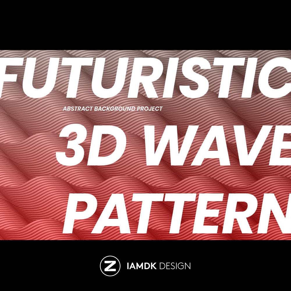 3D Wave Pattern 抽象未来立体感波形线条背景素材 B2020050301 - 图1