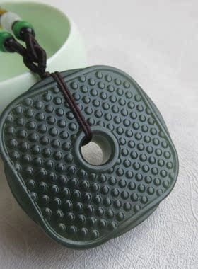 手工兽面仿古平安扣玉佩吊坠