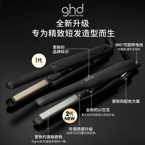 【七夕礼物】ghd迷你直板夹男士小型夹板细软塌高颅顶女士短发 - 图1