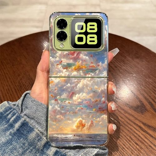 适用华为novaflips手机壳新款海上生花Nova Flip折叠屏透明保护套flip超薄后壳全包防摔个性nova女款ins - 图3