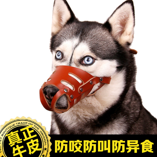 Pet muzzle genuine leather golden retriever German shepherd husky