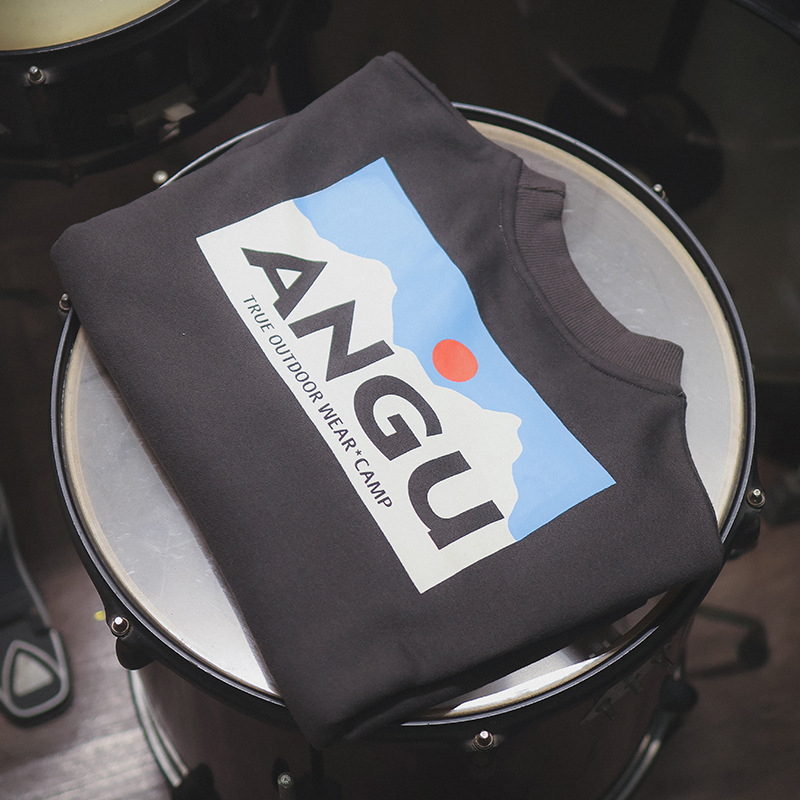 山系户外2025冬季款儿童卫衣男童宽松圆领卫衣童装儿童休闲长袖上 - 图1