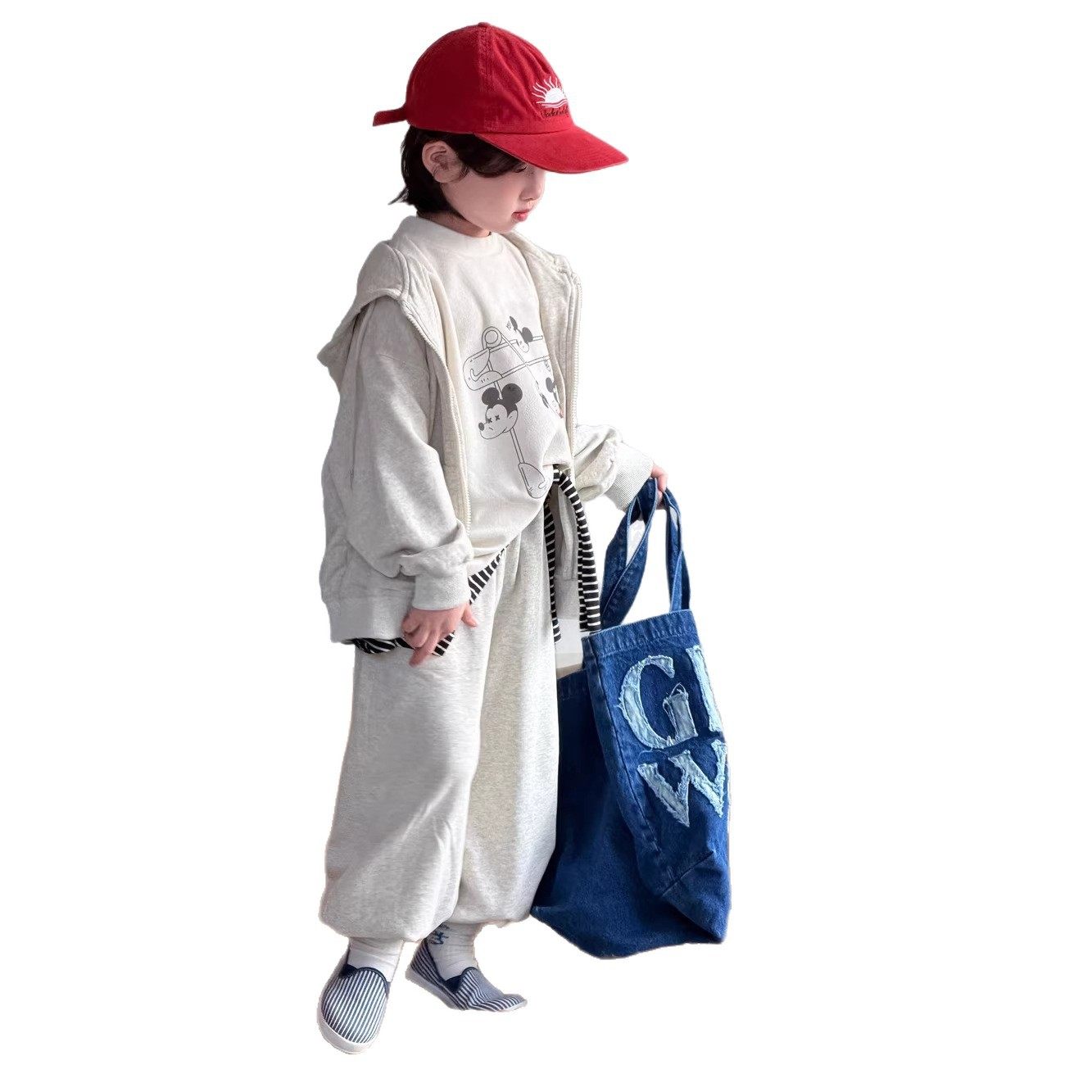2026春季新款韩版儿童连帽卫衣休闲运动套装男女童卡通印花两件套,淘宝优惠券,粉丝福利购,淘宝优惠卷
