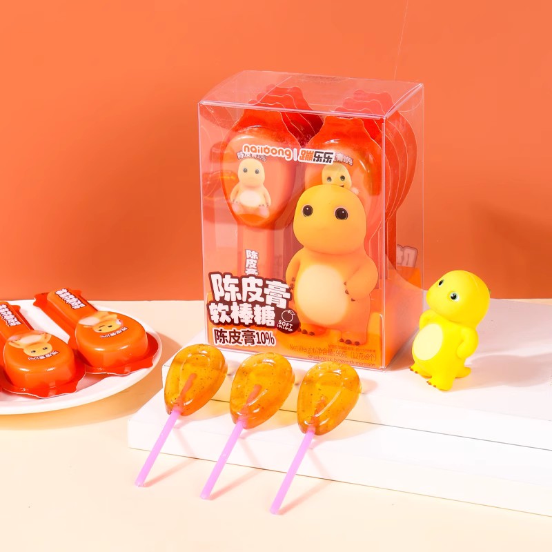 奶龙蹦乐乐软棒棒糖96g秋梨膏味青梅味陈皮味梨味Q弹零食糖果 - 图3