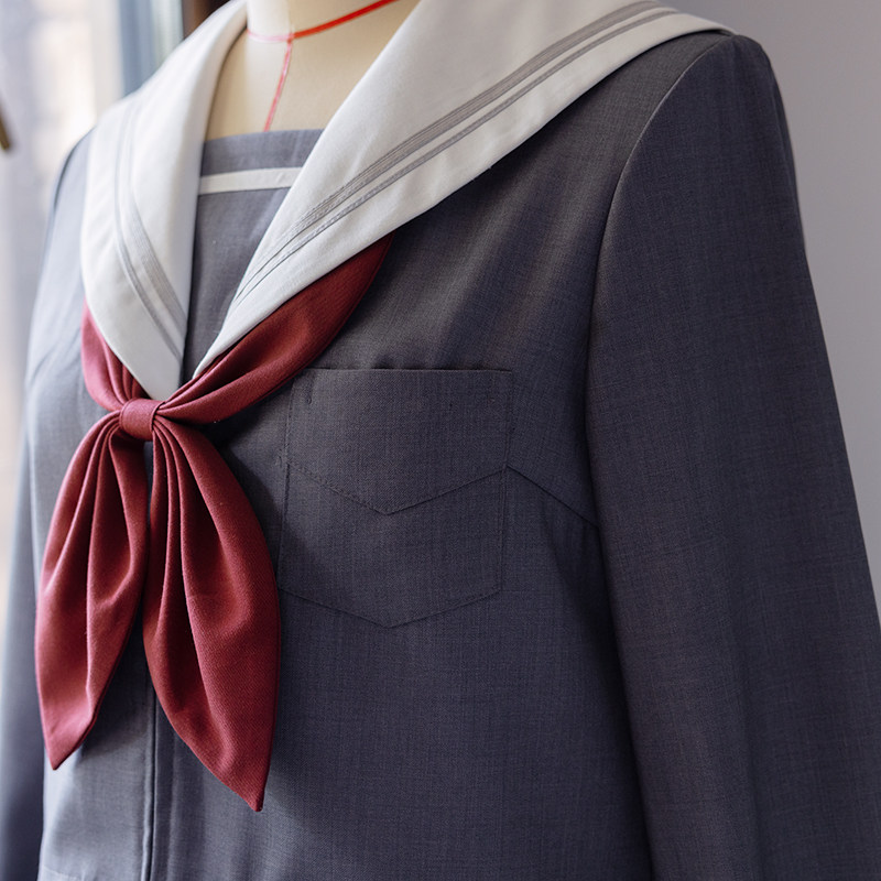 宫女校服COS服JK水手服浅灰色PJSK日系子母襟水色襟线白色短袖,淘宝优惠券,粉丝福利购,淘宝优惠卷