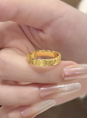 钛钢戒指 不易掉色轻奢碎碎冰吉言戒指女小众精致高级感指环JZ080