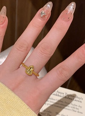 钛钢戒指 强保色碎冰冰鱼鳞小葫芦戒指新中式福禄精致食指戒JZ091