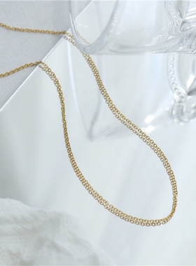 钛钢项链不掉色时尚百搭素链闪亮细小项链可挂吊坠锁骨链XL315