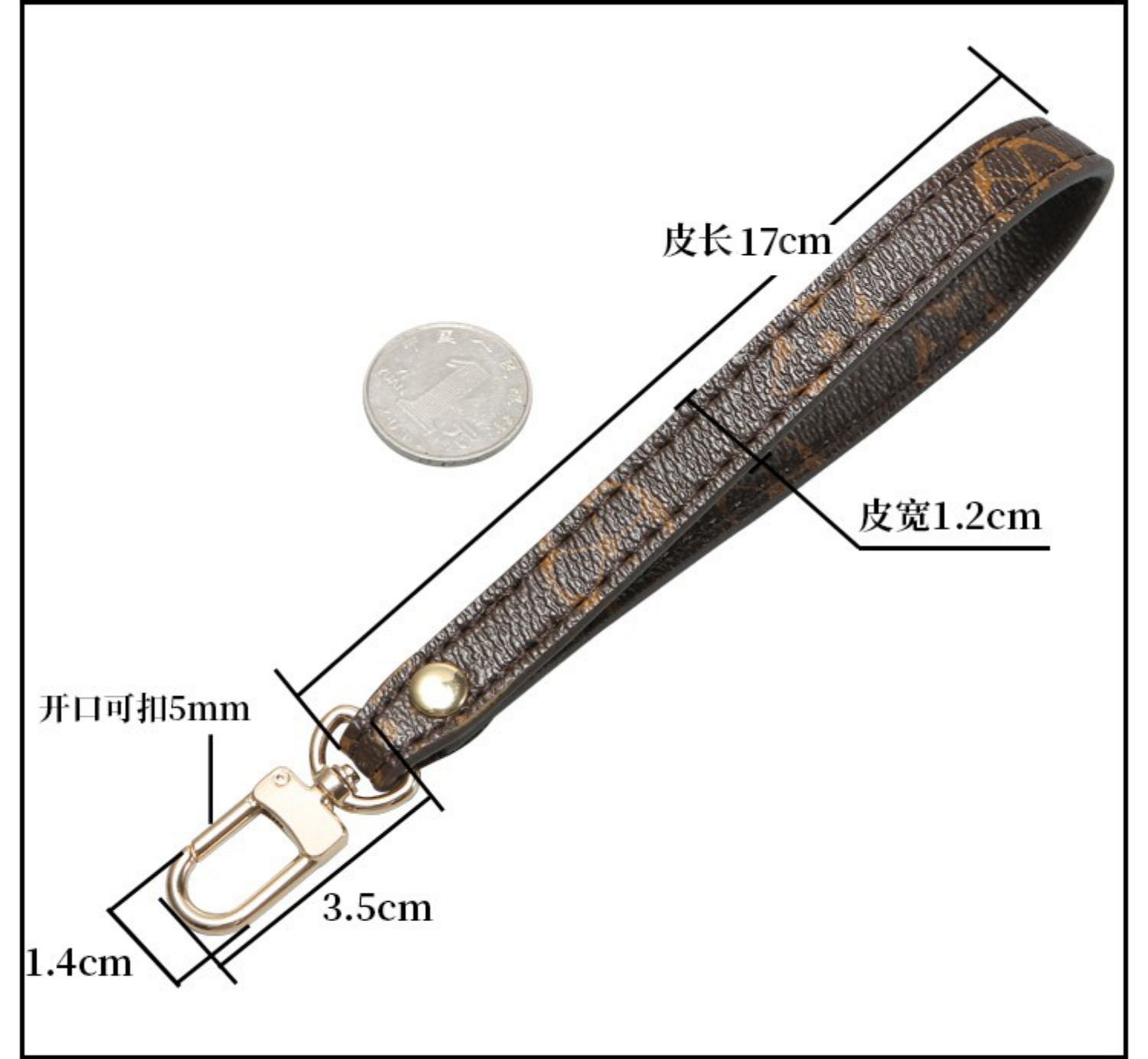 匠心适用老花手拿包手腕带子手提钱包牛皮手拎带五金配件可替换