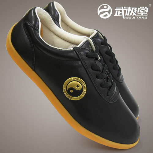 武极堂太极鞋牛筋底真皮女男太极拳运动头层牛皮练功鞋透气春夏秋 - 图2