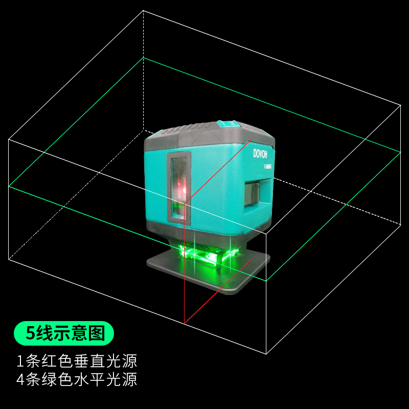 度维激光红外线贴墙砖绿光贴地砖强光细线红光5线蓝光一体水平仪 - 图1