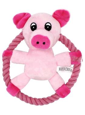 Cotton Rope Pets Dog Throw Toys Cartoon Duck Pig Shaped Smal